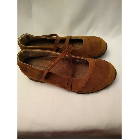Skechers Bikers 21571 Women's Sz 8.5 Brown Leather Suede Mary Janes - Picture 1 of 7